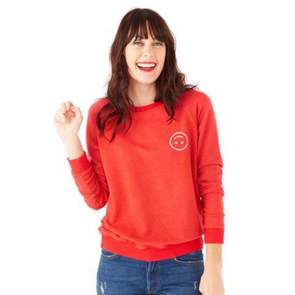Ban.do Upside-down Smiley Face Sweatshirt